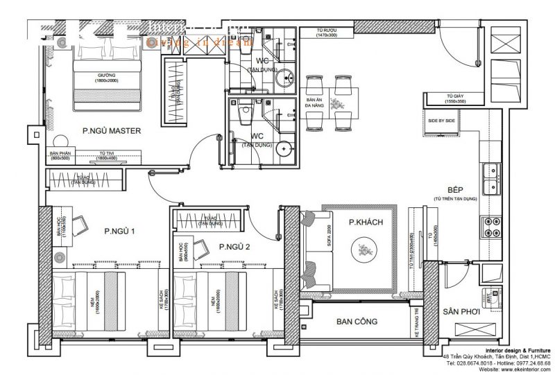 sơ đồ nội thất căn hộ chung cư vinhome tân cảng