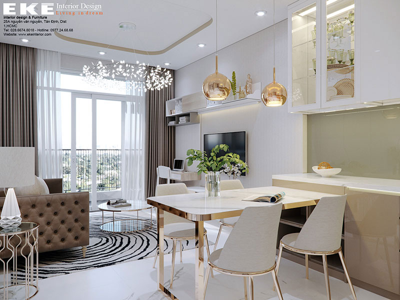 Thiết kế nội thất căn hộ Sunrise City View - bàn ăn