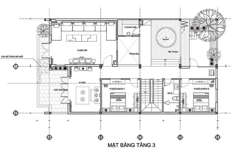 sơ đồ thiết kế nội thất biệt thự tại kiên giang