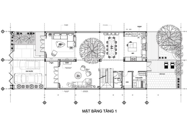 sơ đồ nội thất biệt thự tại kiên giang