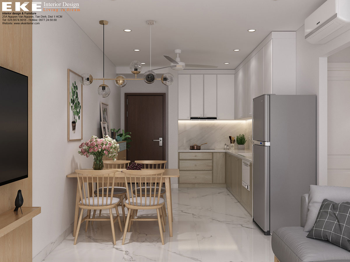 Thiết kế nội thất căn hộ Orchard Parkview 2 phòng ngủ - Bàn ăn