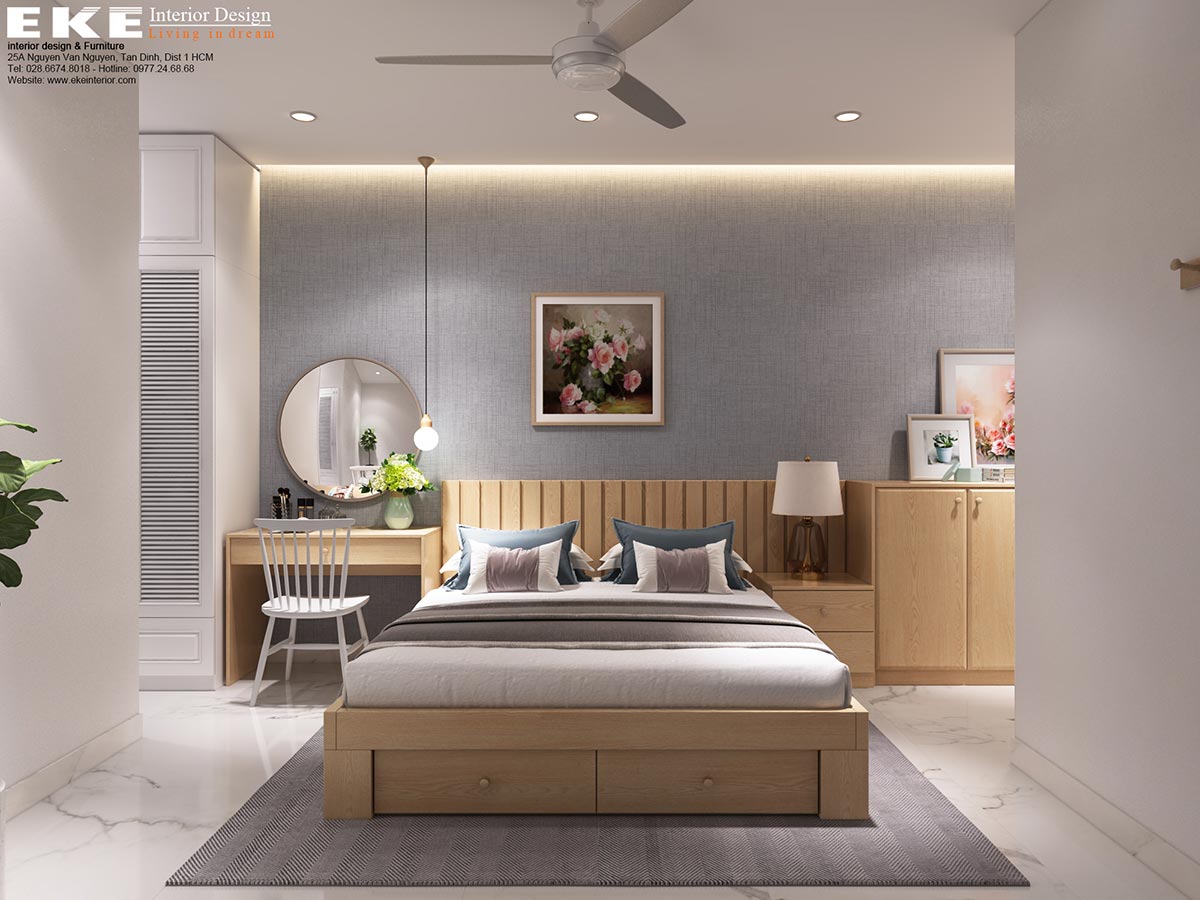 Thiết kế nội thất căn hộ Orchard Parkview 2 phòng ngủ - Phòng ngủ master