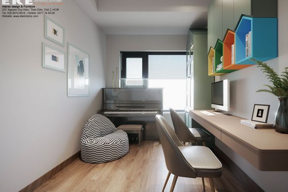 Thiết kế nội thất phòng học chung cư Safira Khang Điền